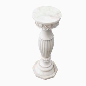 Vintage Pedestal Column in White Marble, 1991