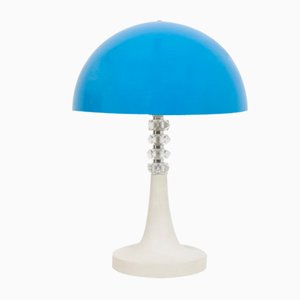 Blue Table Lamp with Christal Decoration, 1970s