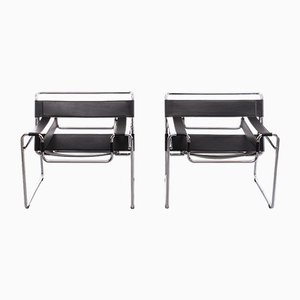 Vintage Leather and Chrome Armchairs, 1978, Set of 2