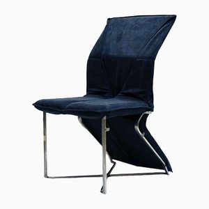 Lounge Chair in Alcantara and Steel by Luigi Sormani, 1980s