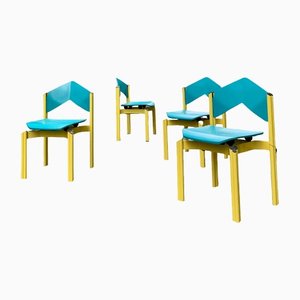 Postmoderne Stühle im Stil von Sottsass, 1990er, 4er Set