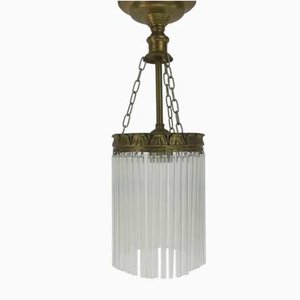 Französische Gästezimmerlampe mit Glasstäben, 1920er