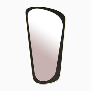 Large Mid-Century Wall Mirror with a Black Rim Ornament, 1950s