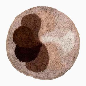 Round Brown Flower Rug from Desso, 1970s