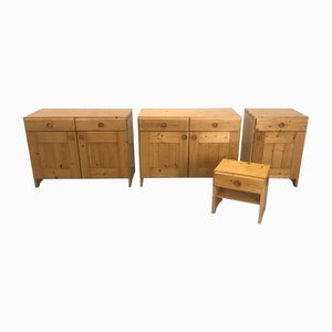 Pine Les Arcs Cabinets by Charlotte Perriand for Les Arcs, 1970s, Set of 4