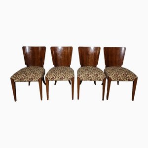 Art Deco Style Dining Chairs attributed to Jindrich Halabala, 1940s, Set of 4