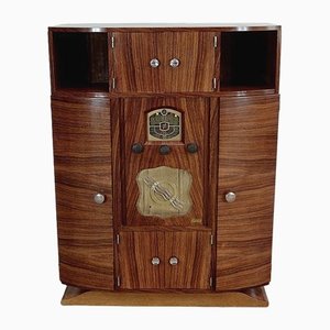 Art Deco Radio & Record Player Cabinet from Maison Chanson, 1930s