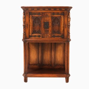 Gothic Revival Wine Bar or Sacristy Cabinet in Oak, 1920s