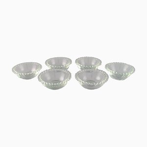 Mid-20th Century Art Glass Clear Bowls, France, Set of 6