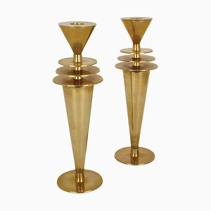 Brass Candle Holders, 1980s, Set of 2