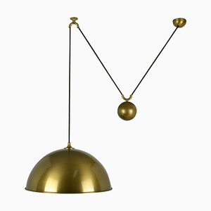 Posa Pendant in Brass with Side Counter Weight attributed to Florian Schulz, 1960s