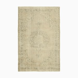Türkischer Vintage Teppich aus Baumwolle in Beige