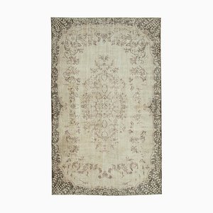 Vintage Turkish Beige Cotton Area Rug