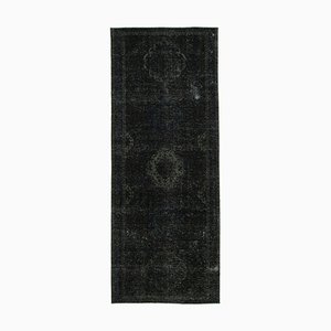 Tappeto grande vintage in cotone nero