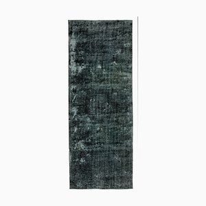 Grand Tapis Vintage en Coton Noir