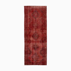 Turkish Red Overdyed Runner Rug