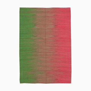 Tapis Kilim Vert et Fuchsia, 2000s