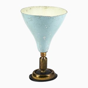 Light Blue Enameled Metal Wall Sconce in the Style of Stilnovo, Italy, 1950s