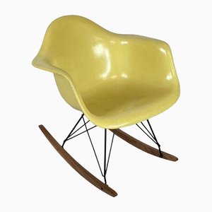 Rocking Chair RAR Jaune Citron par Herman Miller pour Eames, 1950s