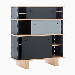 Nuage Shelving Unit in Wood and Aluminium by Charlotte Perriand for Cassina