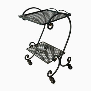 French Iron Table Trolley Console with Wheels, 1960s