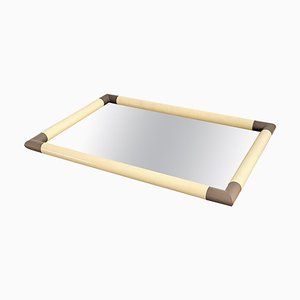 Rectangular Brass and Mirror Centerpiece Tray by Tommaso Barbi, Italy, 1970s