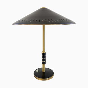 Lampada da tavolo in ottone attribuita a Bent Karlby per Lyfa, Danimarca, 1956