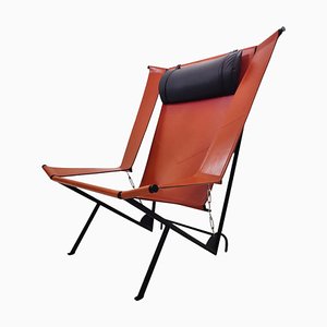 Fauteuil Deltaplano en Métal et Cuir par Carli/Corona pour Fasem, Italie, 1980s