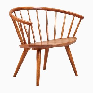 Swedish Arka Chair in Oak by Yngve Ekström for AB Stolfabriks, 1950s