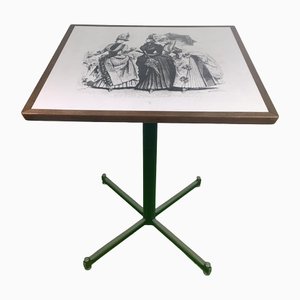 Table de Bistrot Antique en Bois et Métal