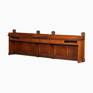 Antique French Bank Counter in Oak, 1880