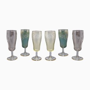 Crystal Glasses, Italy, 1960s, Set of 6