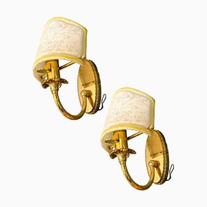Murano Glass and Brass Sconces, 1980s, Set of 2
