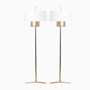 Danish Modern Floor Lamps in Brass from Fog & Mørup, 1960s, Set of 2