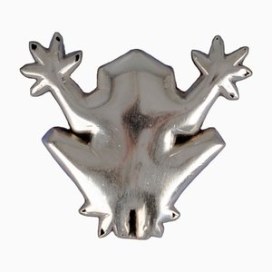 Handmade Silver Frog Brooch