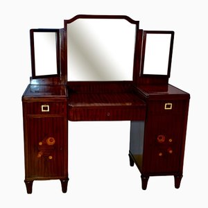 Art Deco Dressing Table in Rosewood with Flower Marquetry, 1920s