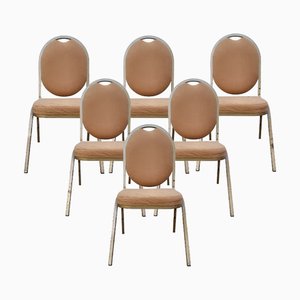 Mid-Century Spanish Stackable Iron Chairs, Set of 6