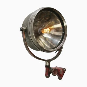 Vintage Industrial American Chicago Fire Truck Spotlight in Clear Glass and Metal