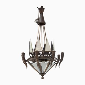 Bronze Chandelier attributed to Gio Ponti, 1930s