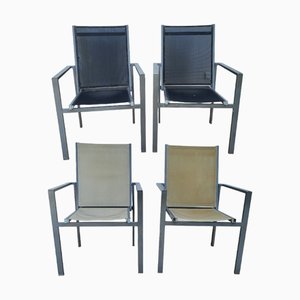 Sedie vintage con struttura in alluminio, set di 4