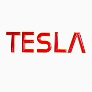 Industrielles Briefschild von Tesla, 5er Set