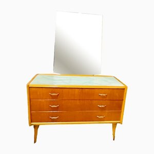 Chest of Drawers in Maple and Glass, 1960s