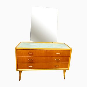 Commode à Tiroirs en Erable et Verre, 1960s