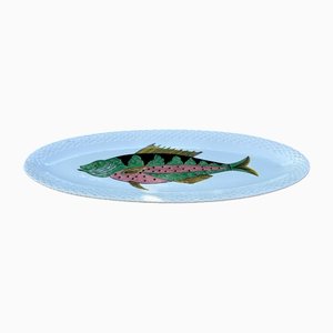 Baie d'Along Plate with Fish Decoration from Gien, 1950s
