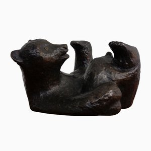 Large Bronze Bear with Baby Bear, 1960s