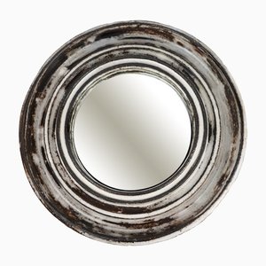 Gray and White Mirror in Vallauris Ceramic from Hofmann, 1950