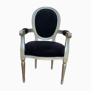 Louis XVI Style Velvet Armchair