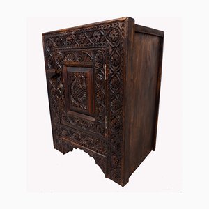 Hand-Carved Bedside Table, Afghanistan, 1990s