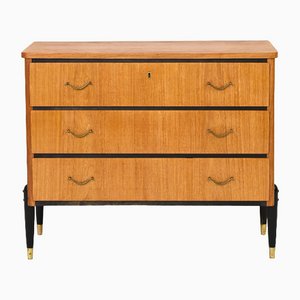 Scandinavian Chest of Drawers with Black Details, 1960s