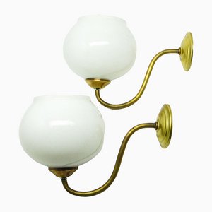 Art Deco Style Wall Lamps, Poland, 1950s, Set of 2
